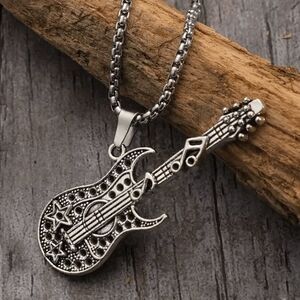 Rock n Roll Star Stainless Steel Unisex Pendant Necklace